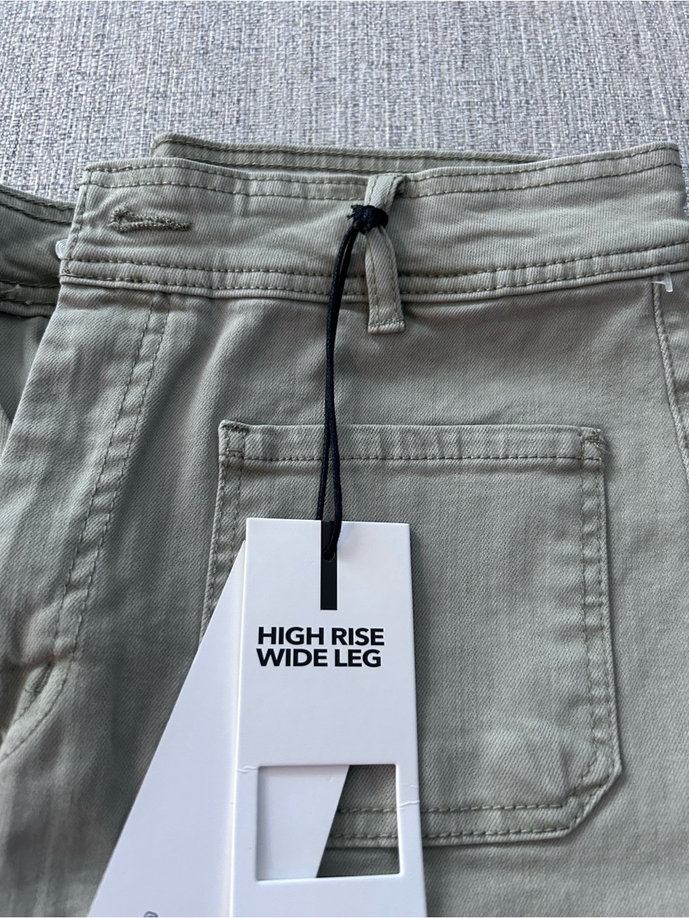 NWT Oat New York Wide Leg High Rise Light Weight Jeans Sage Raw Edge Size 10/30 - Picture 4 of 8